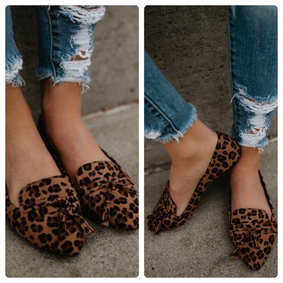 1 left!! Vegan Suede Leopard Tassel Loafer - Picture 2 of 5